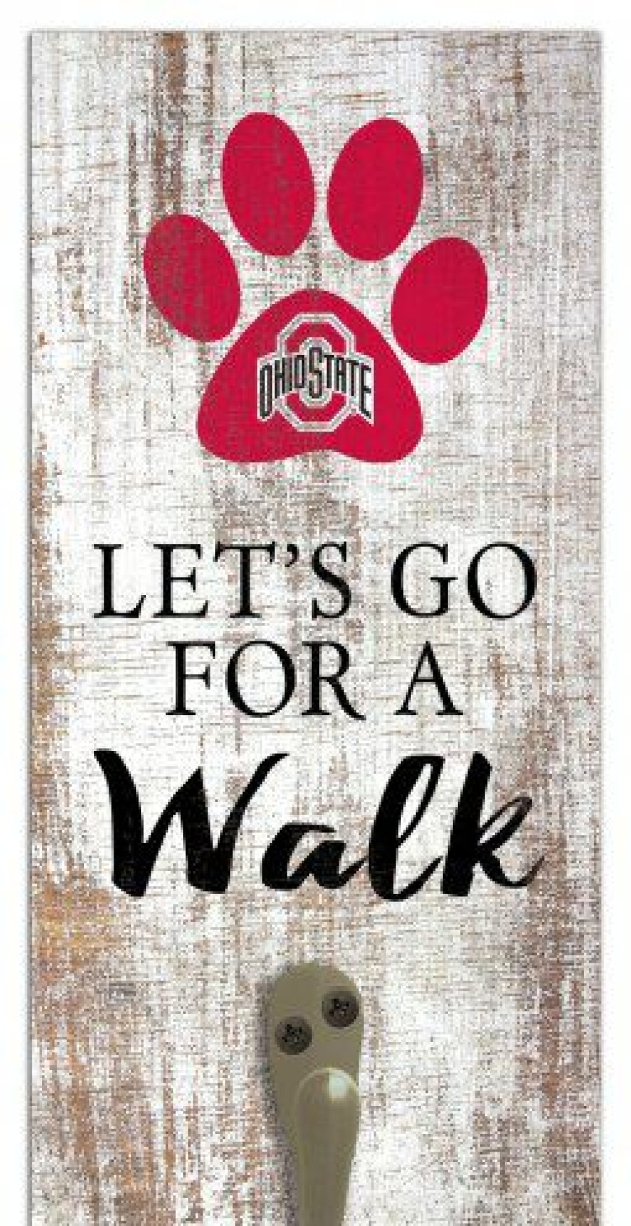 Home & Office Decor * | Discount Ohio State Buckeyes Leash Holder Sign