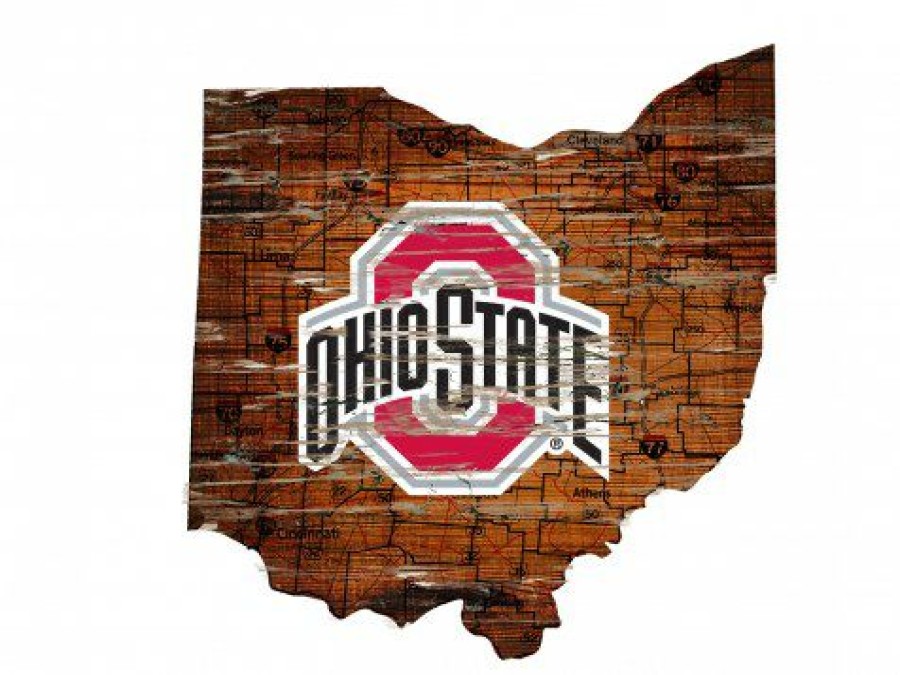 Home & Office Decor * | Discount Ohio State Buckeyes 12 Roadmap State Sign