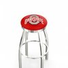 Game Room & Fan Cave * | Discount Ohio State Buckeyes Chrome Swivel Bar Stool With Accent Ring