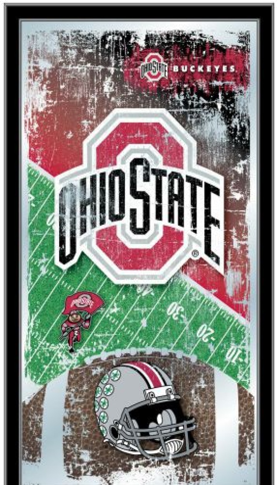 Game Room & Fan Cave * | Discount Ohio State Buckeyes Football Mirror