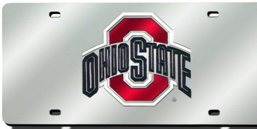 Car Accessories * | Discount Ohio State Buckeyes Laser Cut License Plate