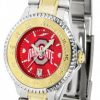 Watches & Jewelry * | Discount Ohio State Buckeyes Competitor Two-Tone Anochrome Women'S Watch