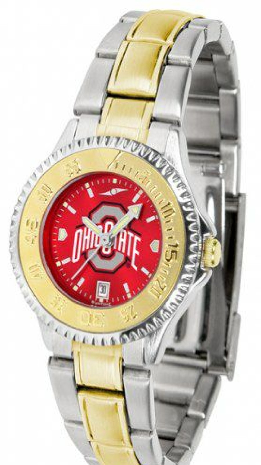 Watches & Jewelry * | Discount Ohio State Buckeyes Competitor Two-Tone Anochrome Women'S Watch