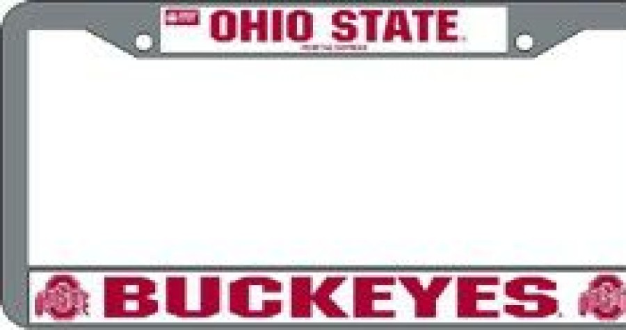 Car Accessories * | Discount Ohio State Buckeyes Chrome License Plate Frame