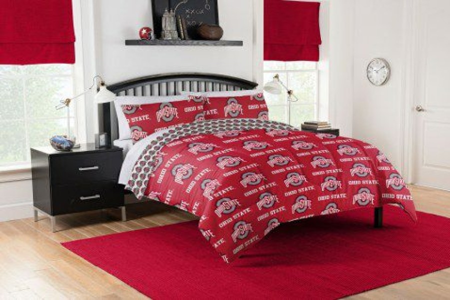 Bed & Bath * | Discount Ohio State Buckeyes Rotary Queen Bed In A Bag Set