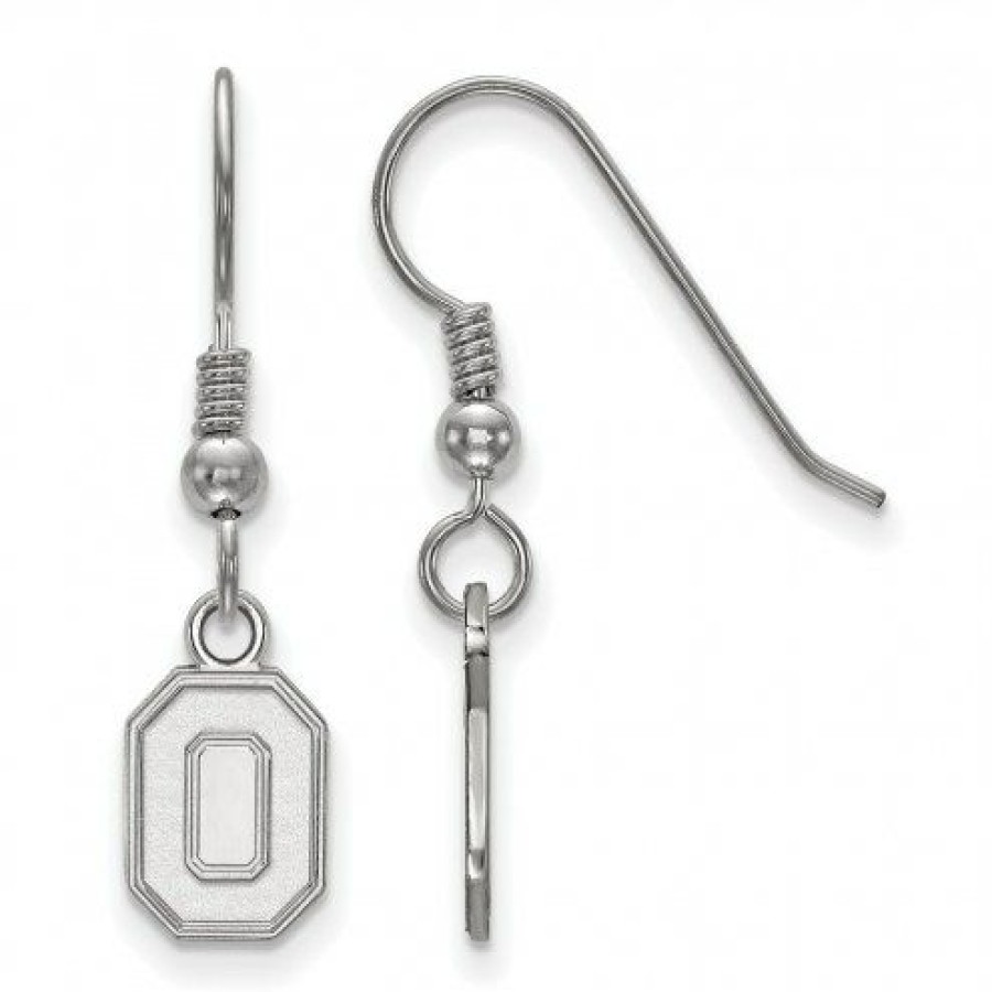 Watches & Jewelry * | Discount Ohio State Buckeyes Sterling Silver Extra Small Dangle Earrings