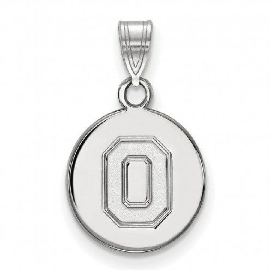 Watches & Jewelry * | Discount Ohio State Buckeyes Sterling Silver Small Disc Pendant