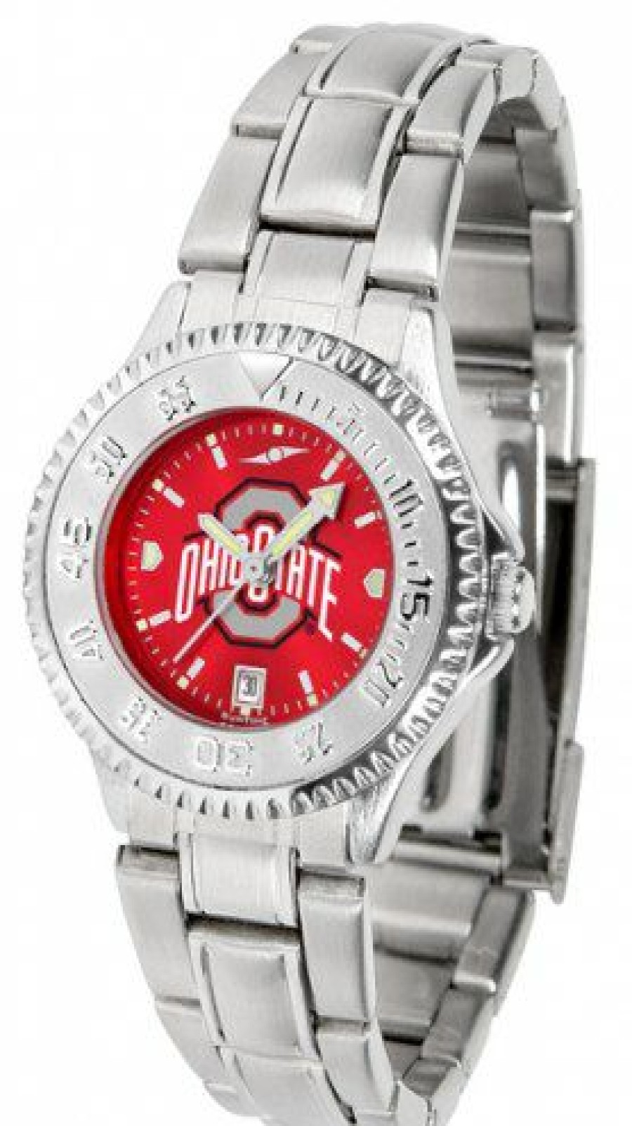 Watches & Jewelry * | Discount Ohio State Buckeyes Competitor Steel Anochrome Women'S Watch