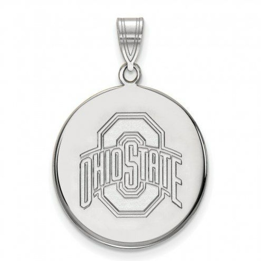 Watches & Jewelry * | Discount Ohio State Buckeyes Sterling Silver Large Disc Pendant