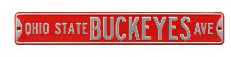 Home & Office Decor * | Discount Ohio State Buckeyes Ncaa Embossed Street Sign