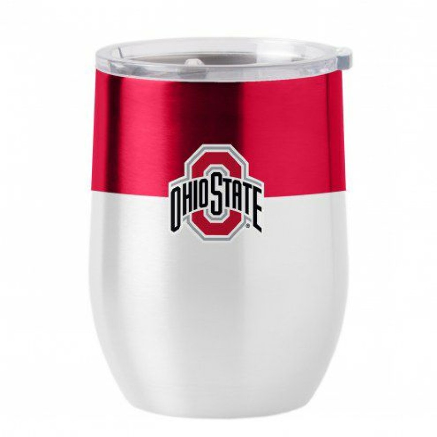 Kitchen & Bar Accessories * | Discount Ohio State Buckeyes 16 Oz. Gameday Stainless Curved Beverage Tumbler