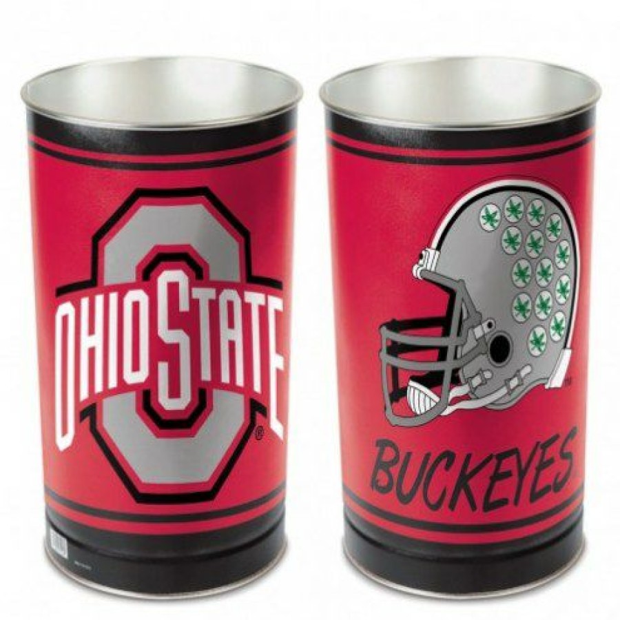 Home & Office Decor * | Discount Ohio State Buckeyes Metal Wastebasket