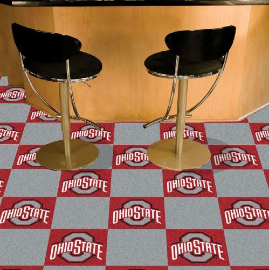 Home & Office Decor * | Discount Ohio State Buckeyes Team Carpet Tiles