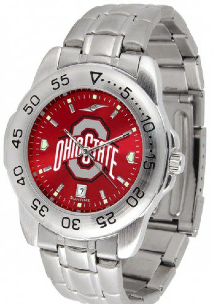 Watches & Jewelry * | Discount Ohio State Buckeyes Sport Steel Anochrome Men'S Watch