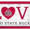 Home & Office Decor * | Discount Ohio State Buckeyes 6 X 12 Love Sign