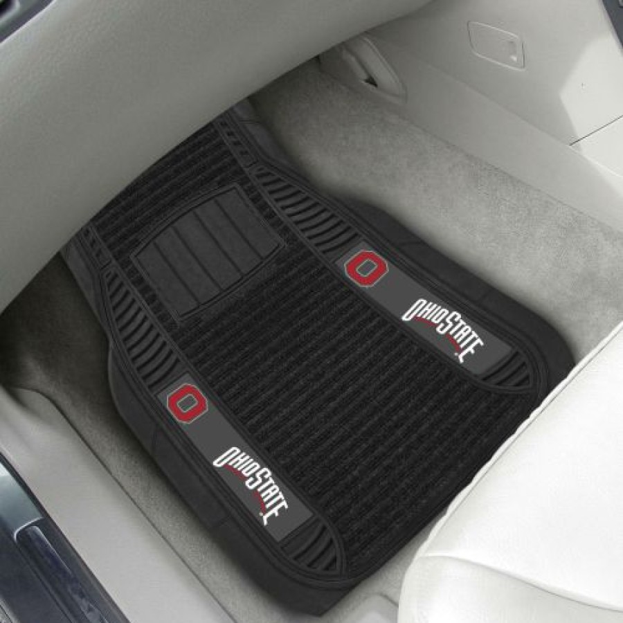 Car Accessories * | Discount Ohio State Buckeyes Deluxe Car Floor Mat Set