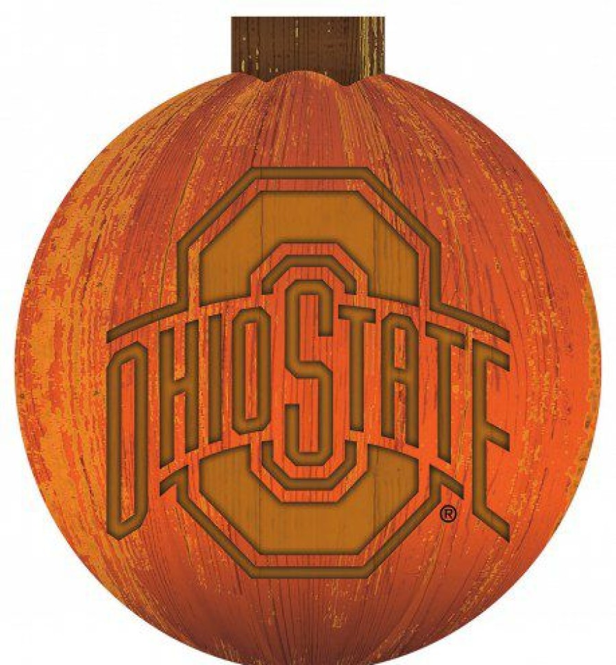 Home & Office Decor * | Discount Ohio State Buckeyes 12 Halloween Pumpkin Sign