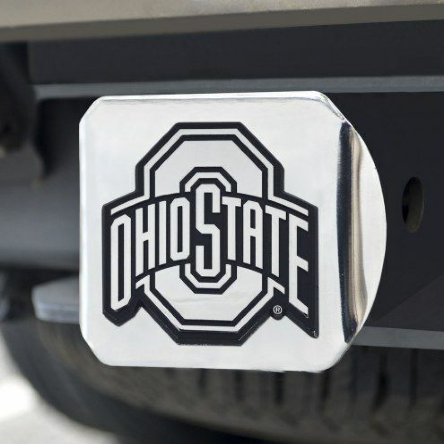 Car Accessories * | Discount Ohio State Buckeyes Chrome Metal Hitch Cover