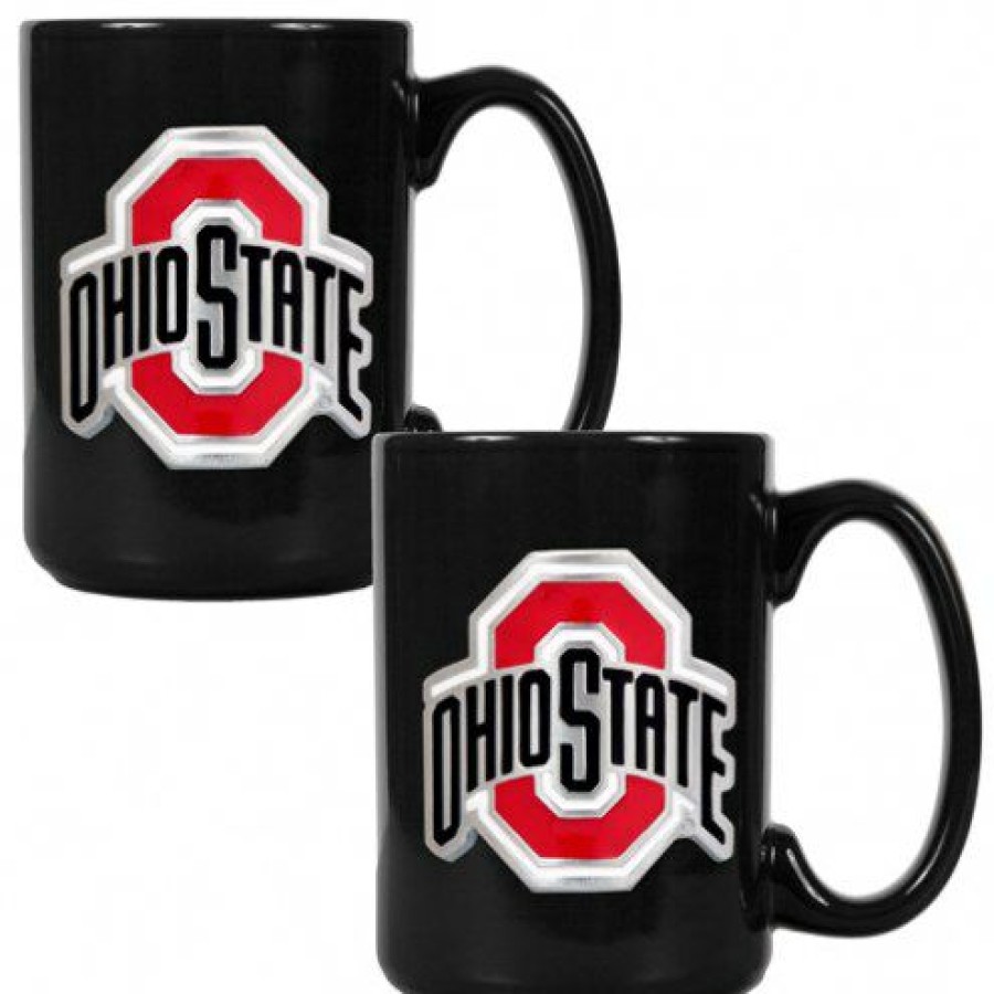 Kitchen & Bar Accessories * | Discount Ohio State Buckeyes College 2-Piece Ceramic Coffee Mug Set