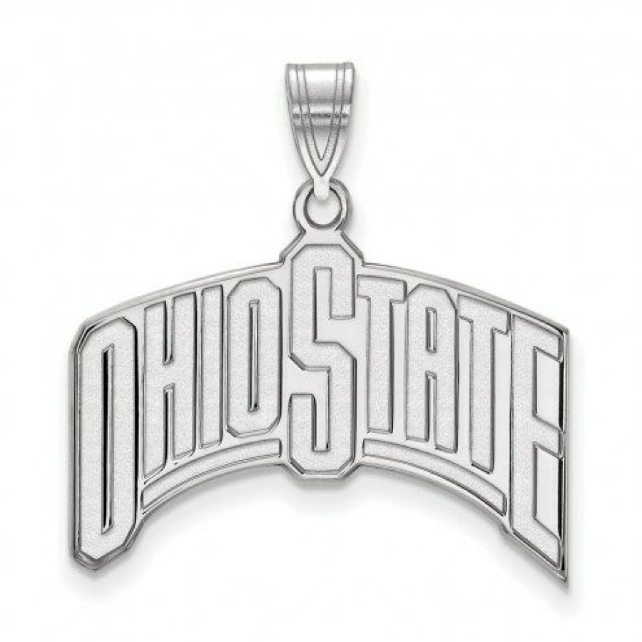 Watches & Jewelry * | Discount Ohio State Buckeyes Sterling Silver Extra Large Pendant