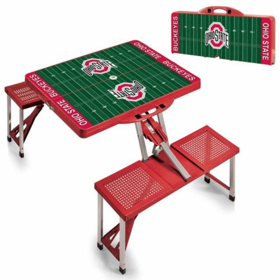 Tailgating & Stadium Gear * | Discount Osu Buckeyes Red Sports Folding Picnic Table