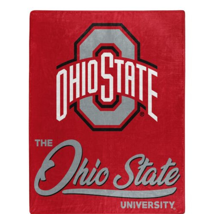 Bed & Bath * | Discount Ohio State Buckeyes Signature Raschel Throw Blanket