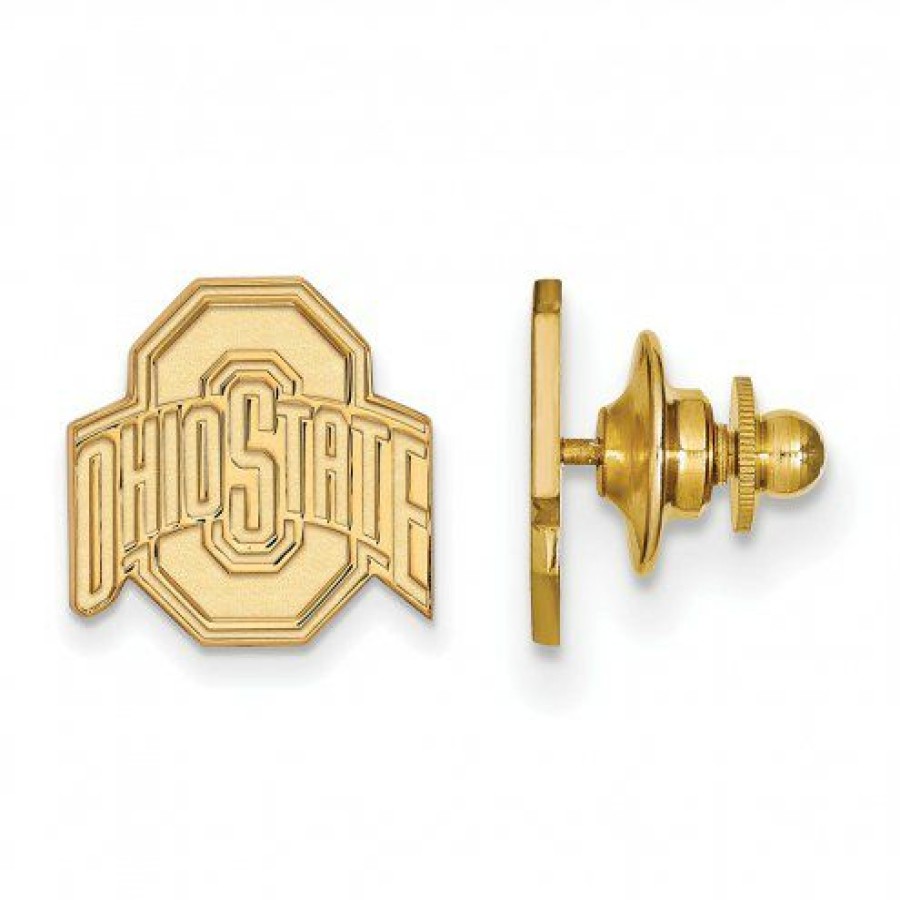 Watches & Jewelry * | Discount Ohio State Buckeyes Sterling Silver Gold Plated Lapel Pin