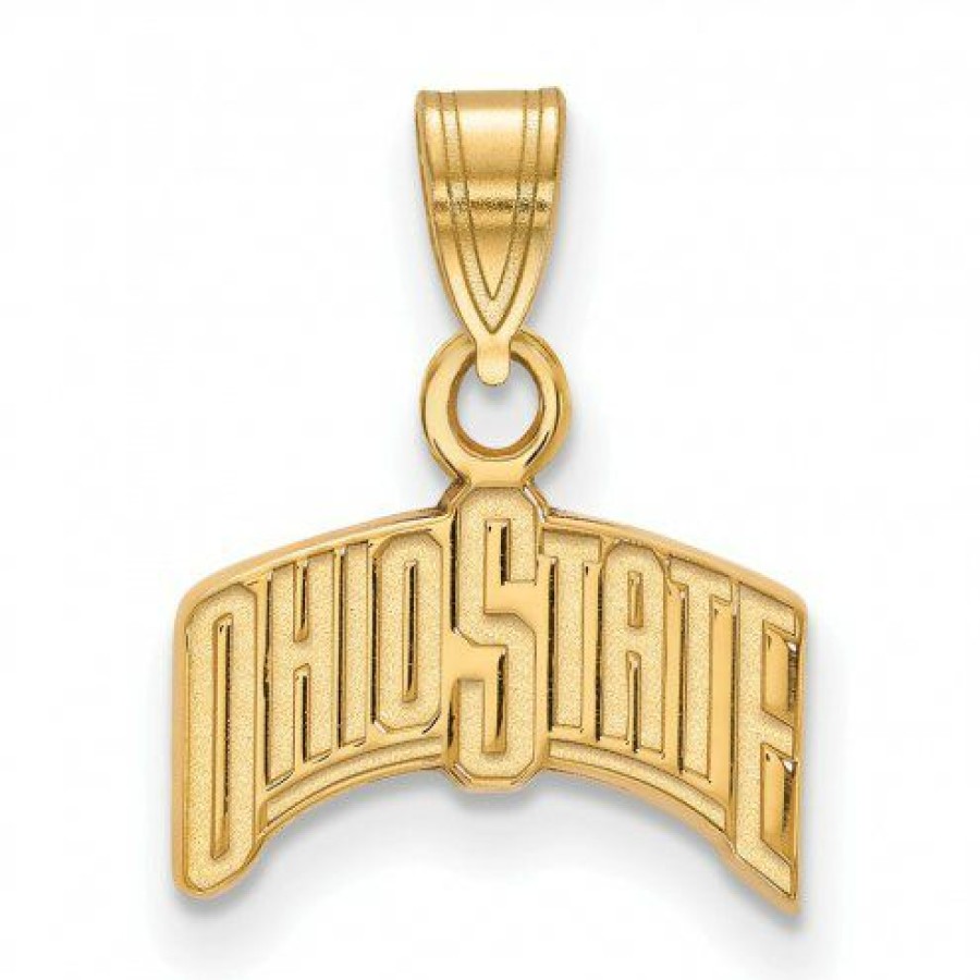 Watches & Jewelry * | Discount Ohio State Buckeyes Sterling Silver Gold Plated Small Pendant