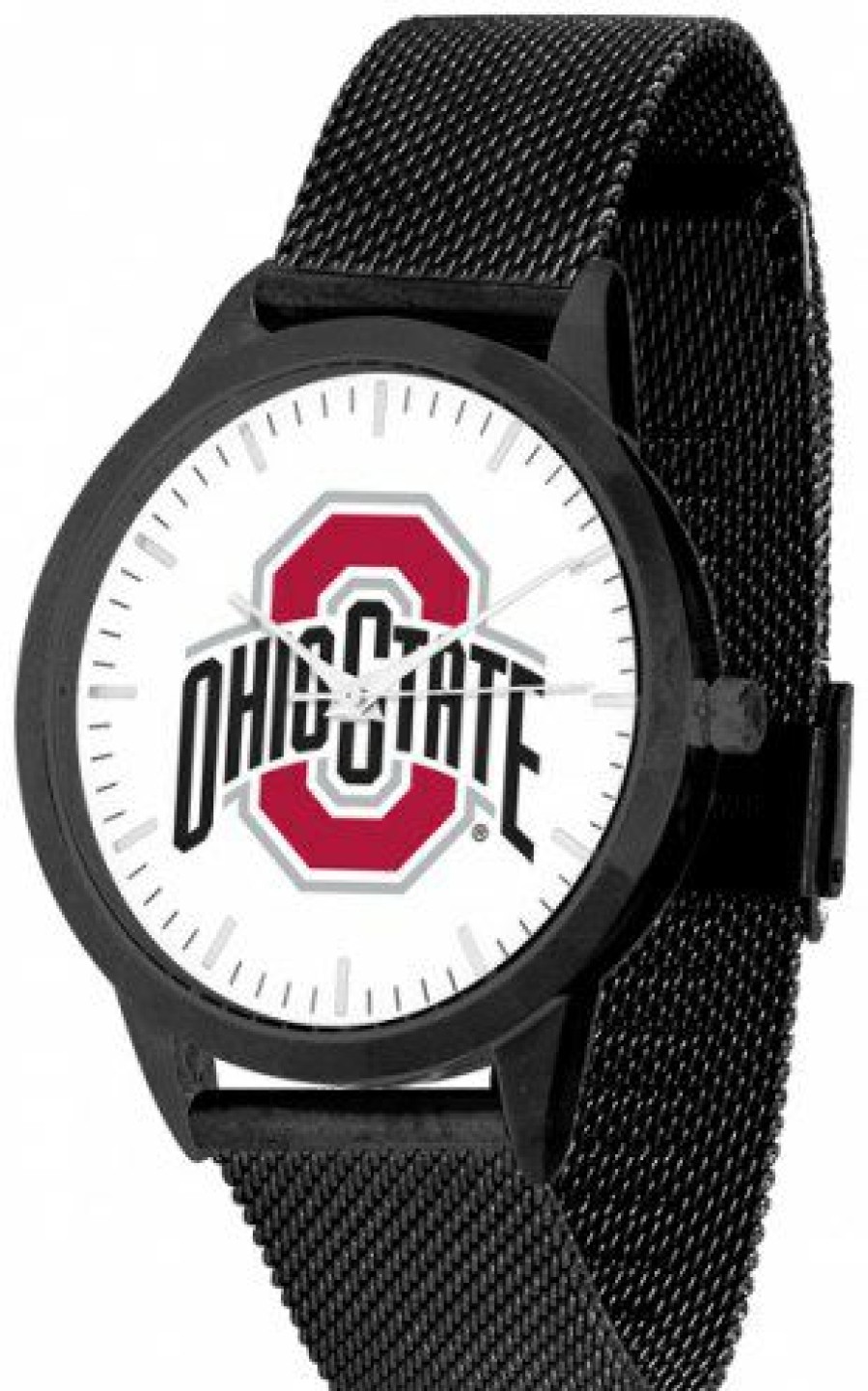 Watches & Jewelry * | Discount Ohio State Buckeyes Black Mesh Statement Watch