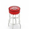 Game Room & Fan Cave * | Discount Ohio State Buckeyes Double-Ring Chrome Base Swivel Bar Stool