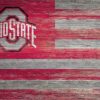 Home & Office Decor * | Discount Ohio State Buckeyes 11 X 19 Distressed Flag Sign