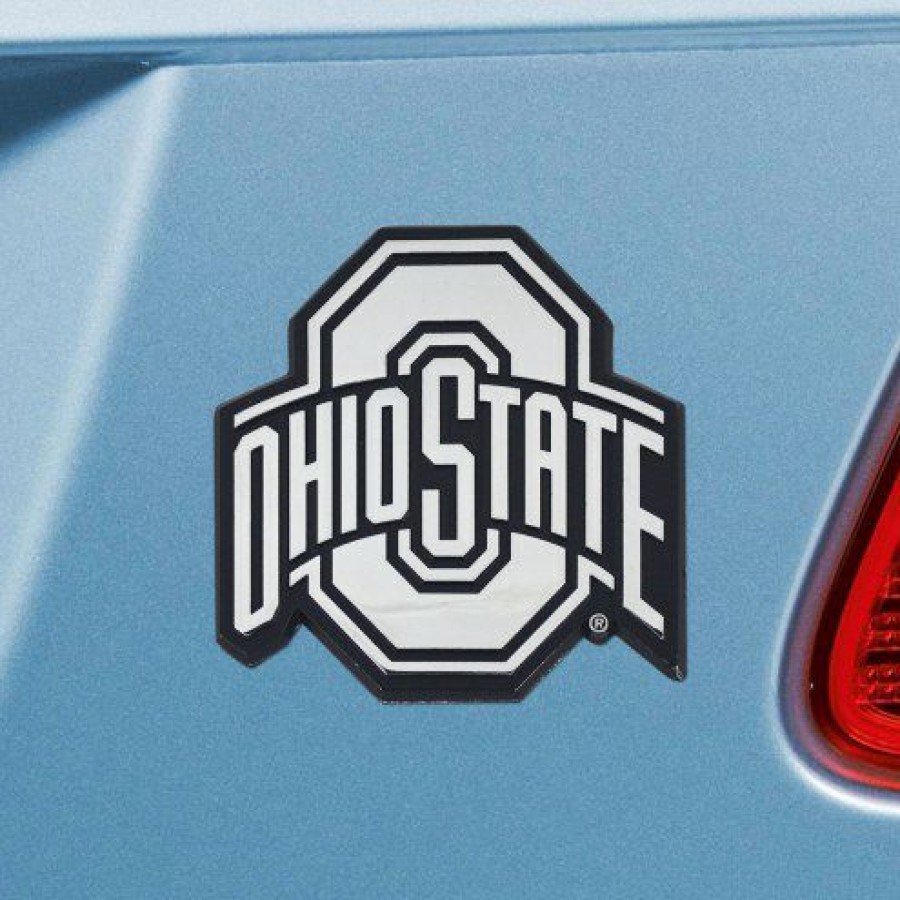 Car Accessories * | Discount Ohio State Buckeyes Chrome Metal Car Emblem