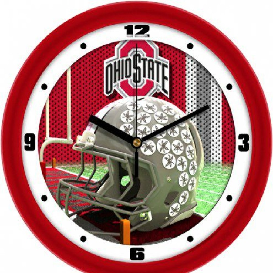 Home & Office Decor * | Discount Ohio State Buckeyes Football Helmet Wall Clock