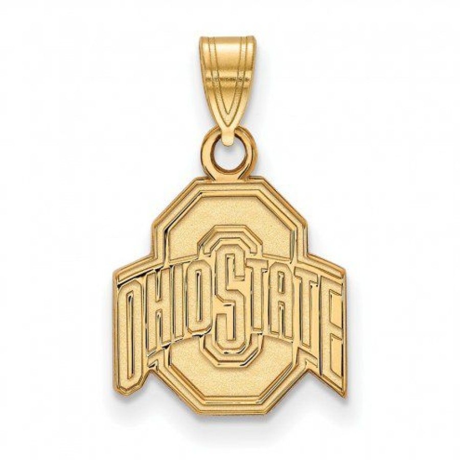 Watches & Jewelry * | Discount Ohio State Buckeyes Ncaa Sterling Silver Gold Plated Small Pendant