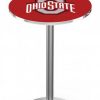 Game Room & Fan Cave * | Discount Ohio State Buckeyes Stainless Steel Bar Table With Round Base