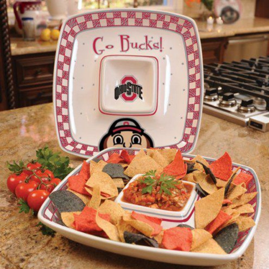 Kitchen & Bar Accessories * | Discount Ohio State Buckeyes Gameday Chip N Dip Dish