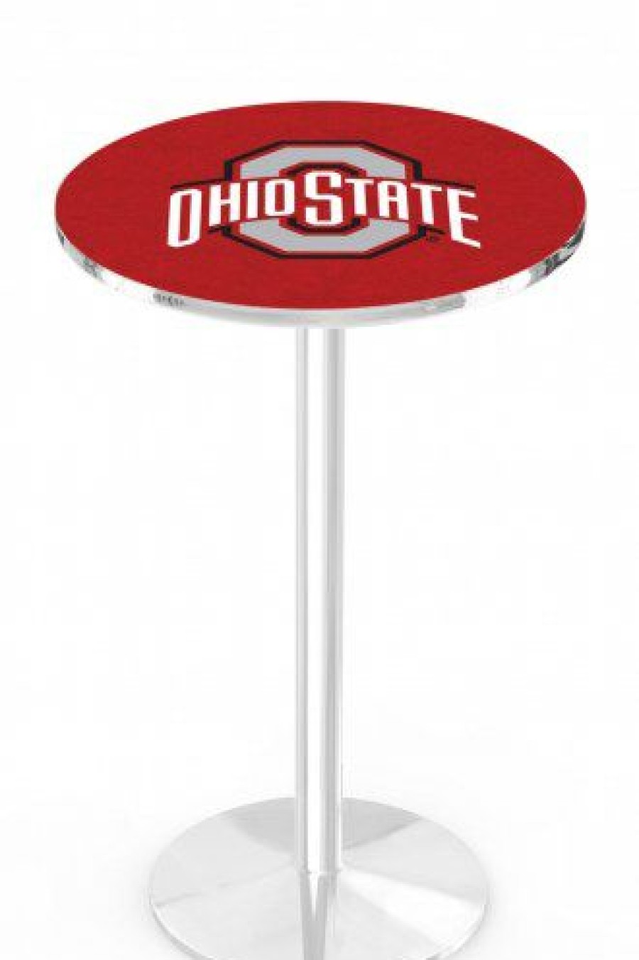 Game Room & Fan Cave * | Discount Ohio State Buckeyes Chrome Pub Table With Round Base