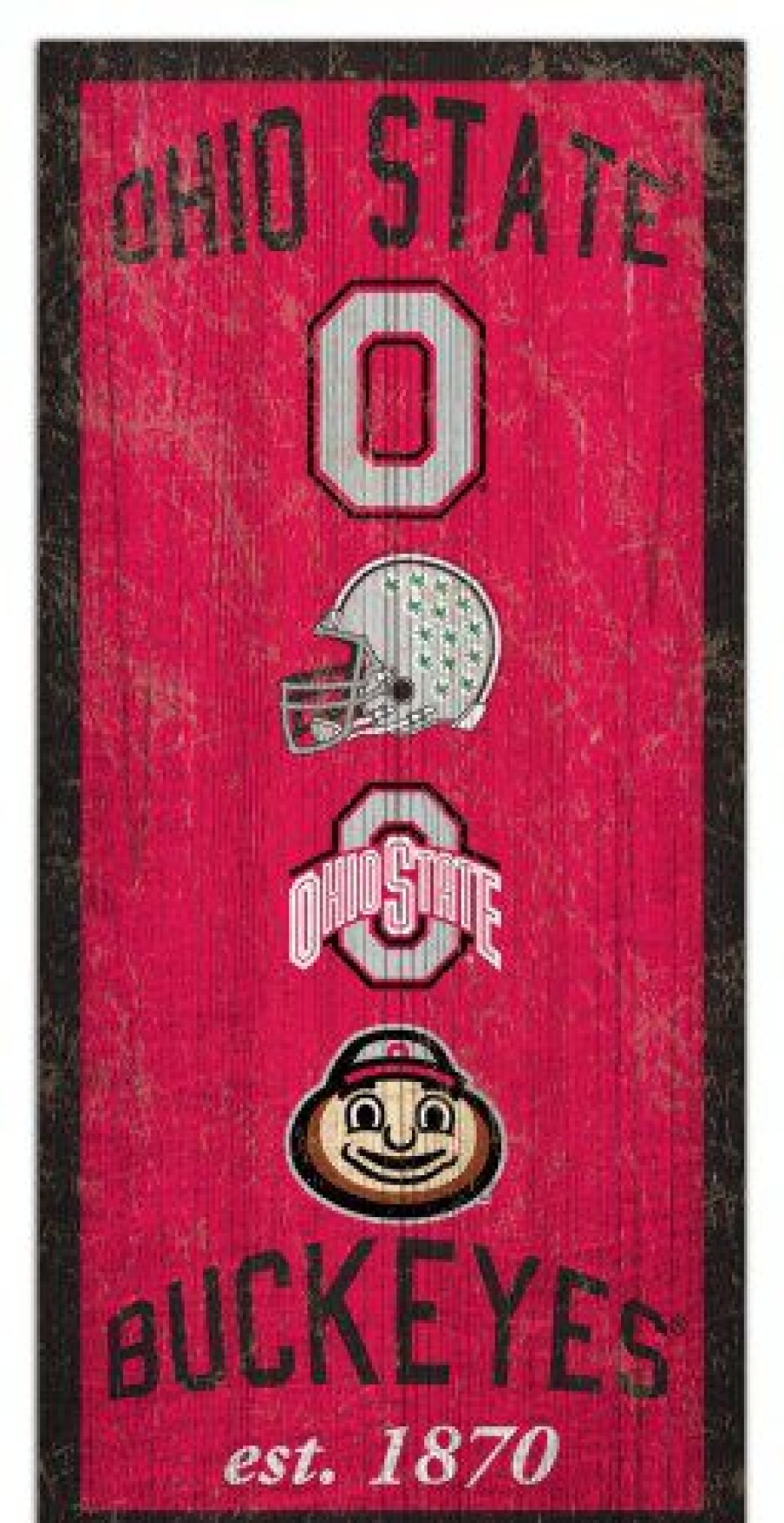 Home & Office Decor * | Discount Ohio State Buckeyes 6 X 12 Heritage Sign