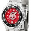 Watches & Jewelry * | Discount Ohio State Buckeyes Competitor Steel Anochrome Women'S Watch Color Bezel