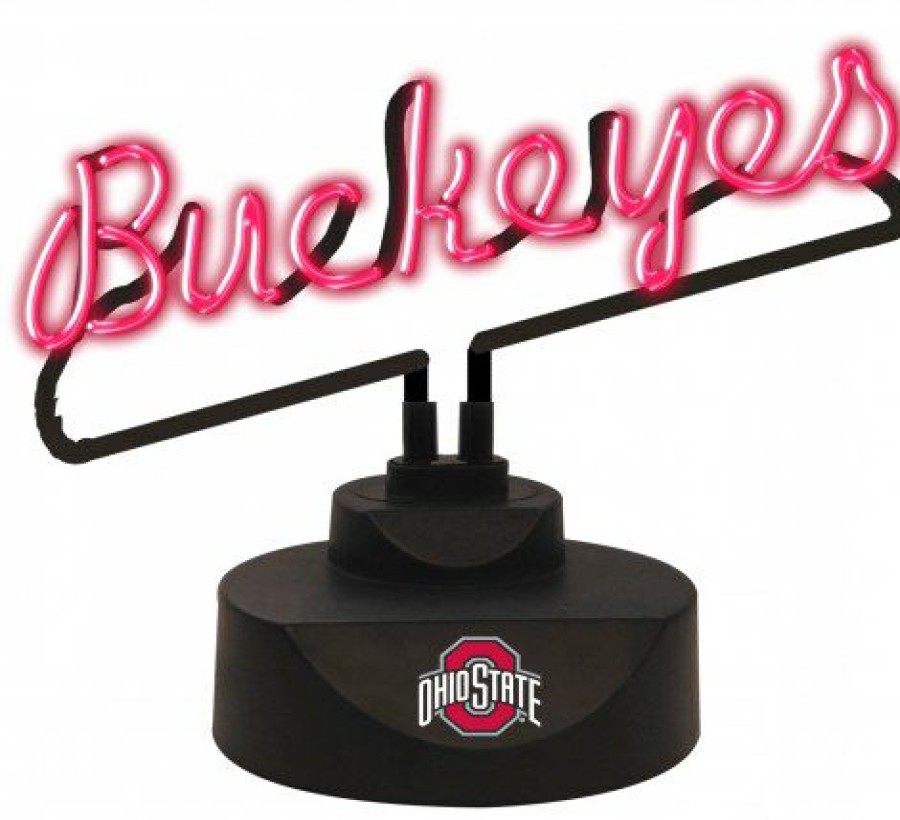 Home & Office Decor * | Discount Ohio State Buckeyes Script Neon Desk Lamp