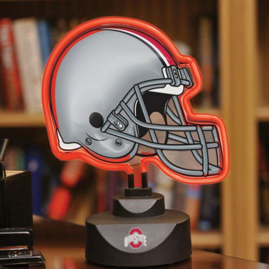 Home & Office Decor * | Discount Ohio State Buckeyes Neon Helmet Desk Lamp