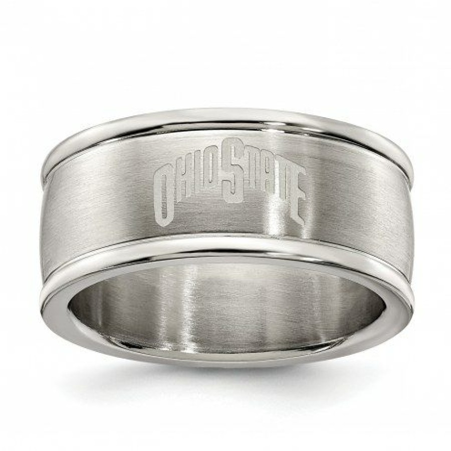 Watches & Jewelry * | Discount Ohio State Buckeyes Stainless Steel Logo Ring