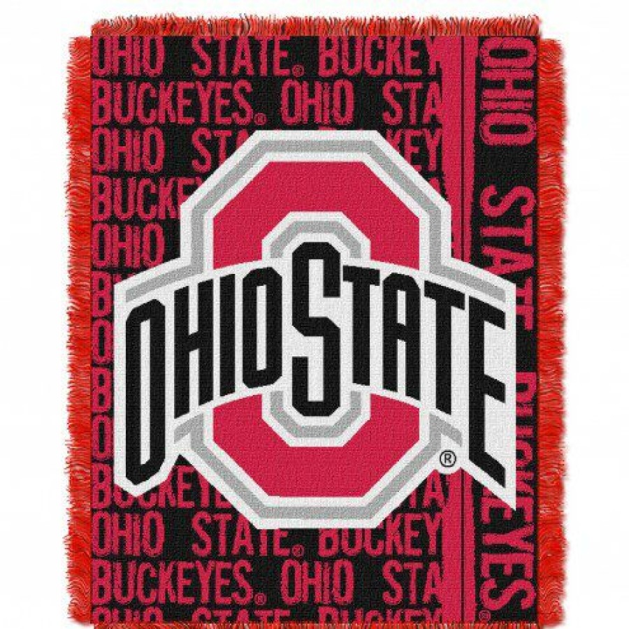 Bed & Bath * | Discount Ohio State Buckeyes Double Play Woven Throw Blanket