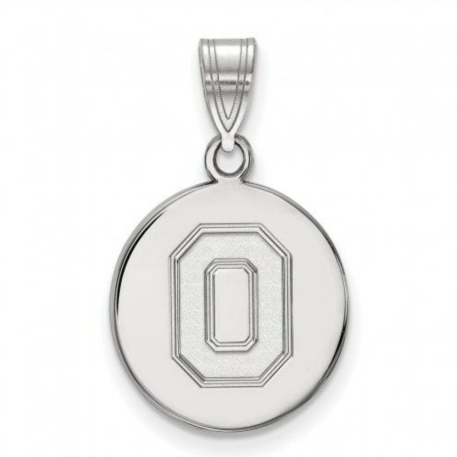 Watches & Jewelry * | Discount Ohio State Buckeyes Sterling Silver Medium Disc Pendant