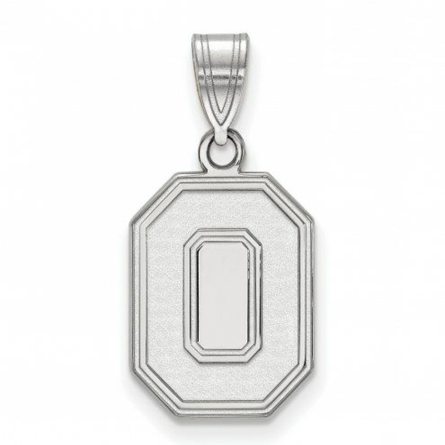 Watches & Jewelry * | Discount Ohio State Buckeyes 10K White Gold Medium Pendant