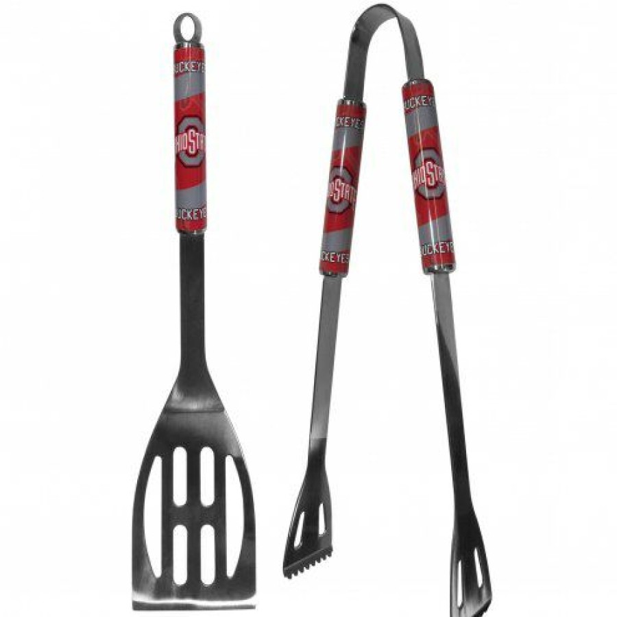 Tailgating & Stadium Gear * | Discount Ohio State Buckeyes 2 Piece Steel Bbq Tool Set