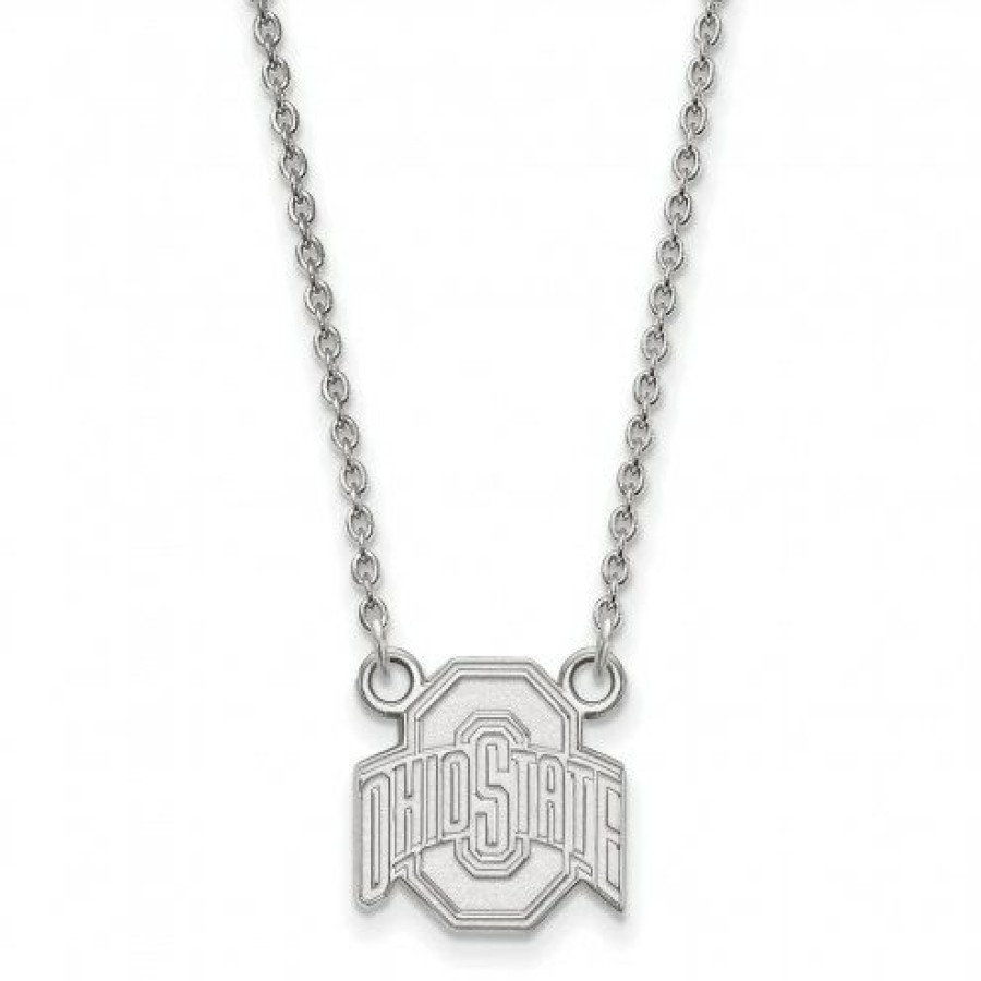 Watches & Jewelry * | Discount Ohio State Buckeyes Sterling Silver Small Pendant Necklace