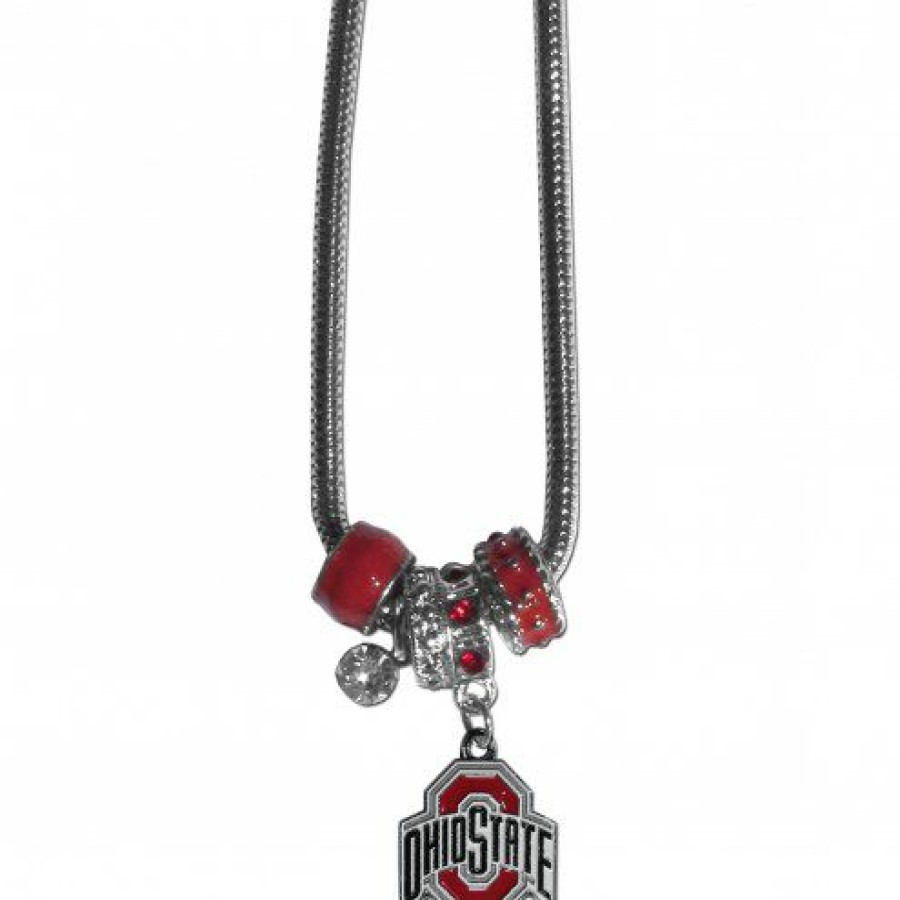 Watches & Jewelry * | Discount Ohio State Buckeyes Euro Bead Necklace