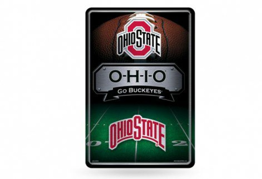 Home & Office Decor * | Discount Ohio State Buckeyes Large Embossed Metal Wall Sign