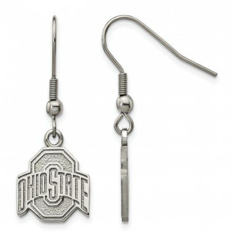 Watches & Jewelry * | Discount Ohio State Buckeyes Stainless Steel Dangle Earrings